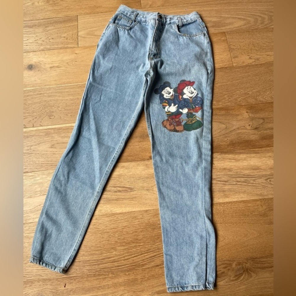 Vintage Jerry Leigh Mickey Unlimited print jeans Disney